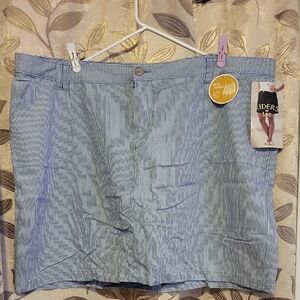 Riders by Lee Women's Light Blue Pinstriped Mini Skirt